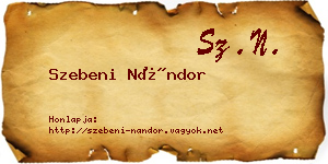 Szebeni Nándor névjegykártya