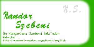 nandor szebeni business card